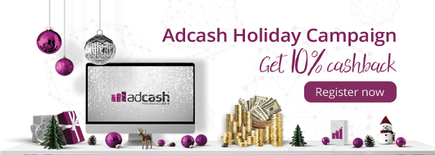 Get 10% Cashback with Adcash!