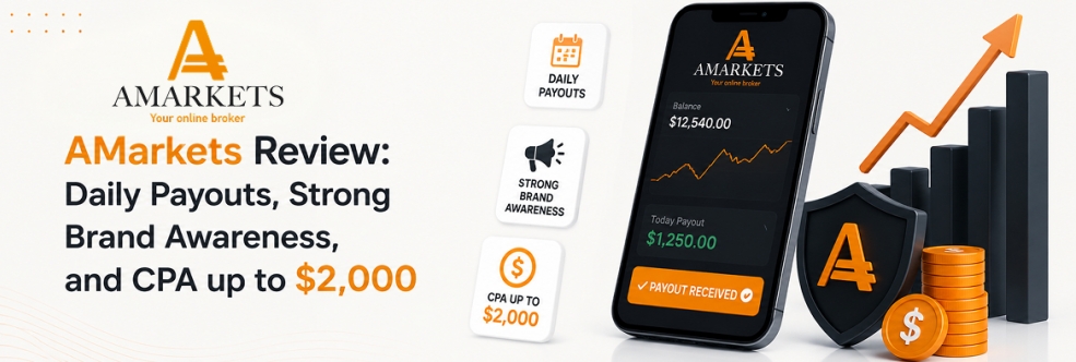 AMarkets Review: Daily Payouts, Strong Brand Awareness, and CPA up to $2,000