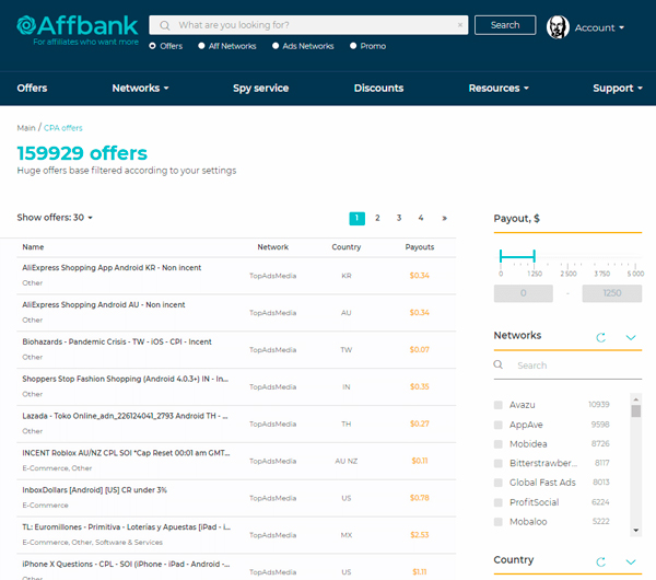 Affbank Offers Search